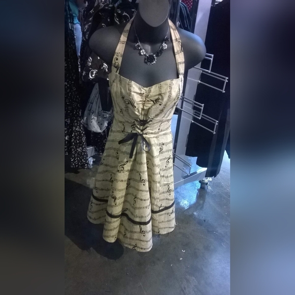 Hot Topic Music Note Halter Dress - Picture 1 of 4